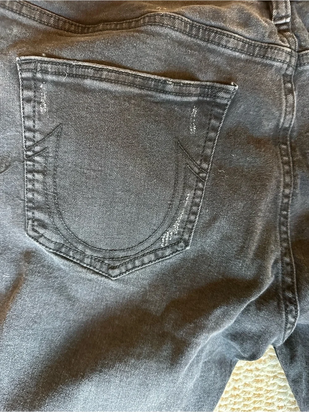 True Religion Black Rocco Relaxed Skinny Jeans